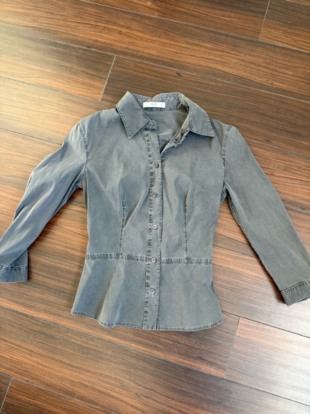 Prada Washed Gray Button-Down Shirt